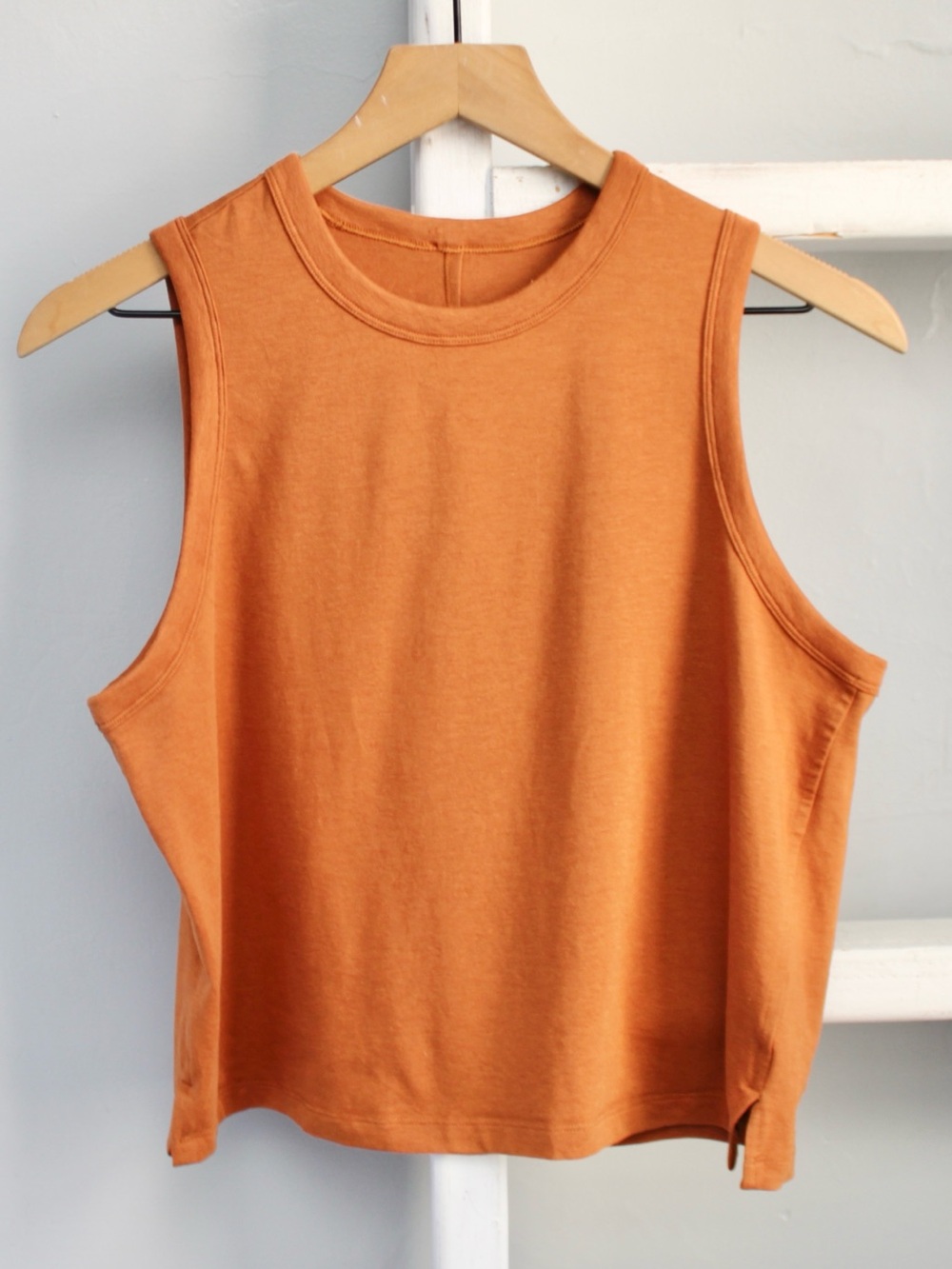 Lululemon Classic-Fit Cotton-Blend Tank Top Butternut Brown Orange Size Medium - Picture 2 of 5